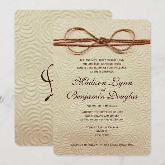  Rustic Country Wedding Invitations Kaart (Voorkant / Achterkant)