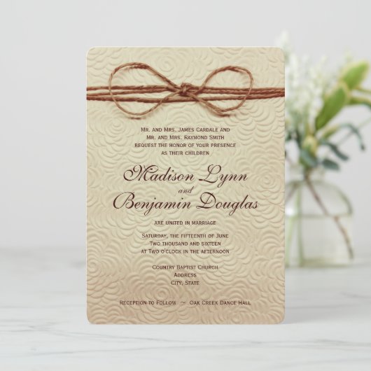Rustic Country Wedding Invitations Kaart (Staand voorkant)