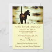 Rustic Country Wedding Invitations with Horse Kaart (Achterkant)