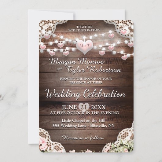 Rustic Country Wedding Kaart (Voorkant)