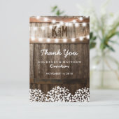 Rustic Country Wedding | Koord van lichten Bedankkaart (Staand voorkant)