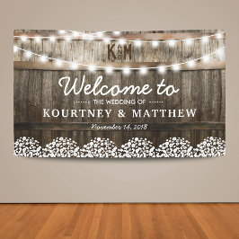 Rustic Country Wedding | Koord van lichten Spandoek