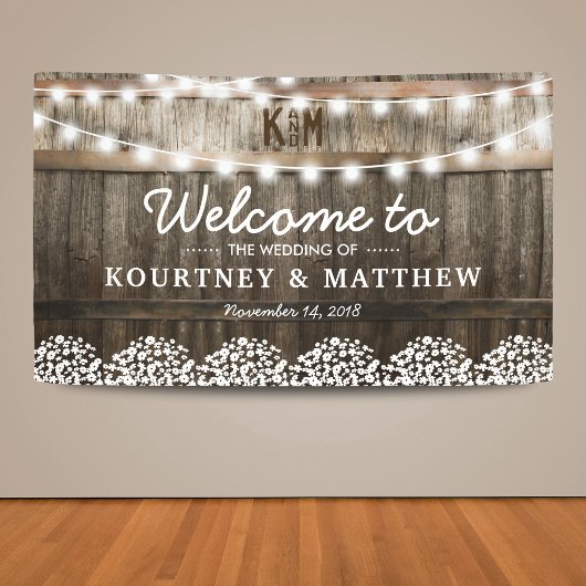 Rustic Country Wedding | Koord van lichten Spandoek