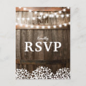 Rustic Country Wedding | Koord van Lights RSVP Uitnodiging Briefkaart (Voorkant)