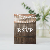 Rustic Country Wedding | Koord van Lights RSVP Uitnodiging Briefkaart (Staand voorkant)