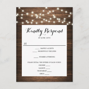 Rustic Country Wedding RSVP Briefkaart