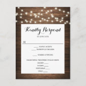 Rustic Country Wedding RSVP Briefkaart (Voorkant)