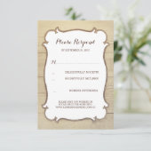 Rustic Country Wedding RSVP-kaarten RSVP Kaartje (Staand voorkant)