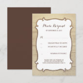 Rustic Country Wedding RSVP-kaarten RSVP Kaartje (Voorkant / Achterkant)