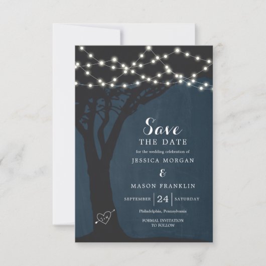 Rustic Country Wedding Save the Date Card Kaart (Voorkant)