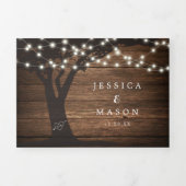 Rustic Country Wedding Tri-Fold Invitations RSVP Drieluik Uitnodiging (Cover)