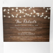 Rustic Country Wedding Tri-Fold Invitations RSVP Drieluik Uitnodiging (Binnenzijde eerst)