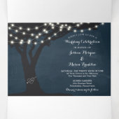 Rustic Country Wedding Tri-Fold Invitations RSVP Drieluik Uitnodiging (Binnenkant midden)