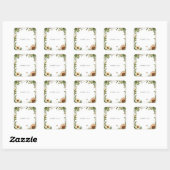 Rustic Country Wedding Vierkante Sticker (Vel)