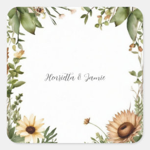 Rustic Country Wedding Vierkante Sticker