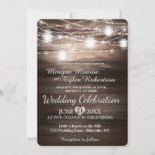 Rustic Country Wedding w/ String Lights Kaart (Voorkant)