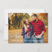 Rustic Country Wedding White Save the Date Photo Magnetische Uitnodiging (Voorkant)