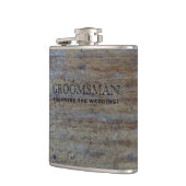 Rustic Country Wedding Wood | Funny Groomsman Heupfles (Links)