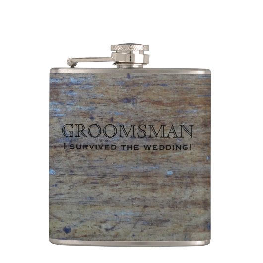 Rustic Country Wedding Wood | Funny Groomsman Heupfles (Voorkant)