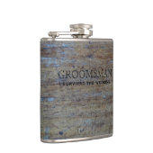 Rustic Country Wedding Wood | Funny Groomsman Heupfles (Rechts)