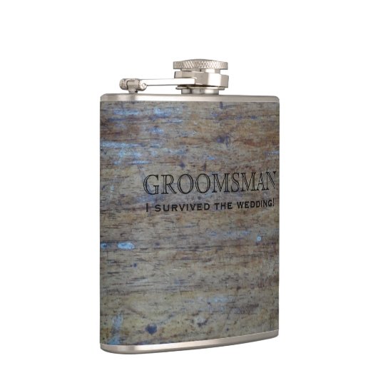 Rustic Country Wedding Wood | Funny Groomsman Heupfles (Rechts)