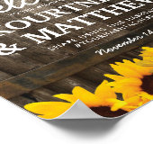 Rustic Country Wedding | Zonnebloemlastlassen Poster (Hoek)