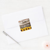Rustic Country Wedding | Zonnebloemlastlassen Vierkante Sticker (Envelop)