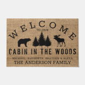 Rustic Country Welkom in onze nek van de Bossen Deurmat (Voorkant)
