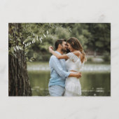 Rustic Country Western Aangepaste bruiloft Foto ui Informatiekaartje (Achterkant)