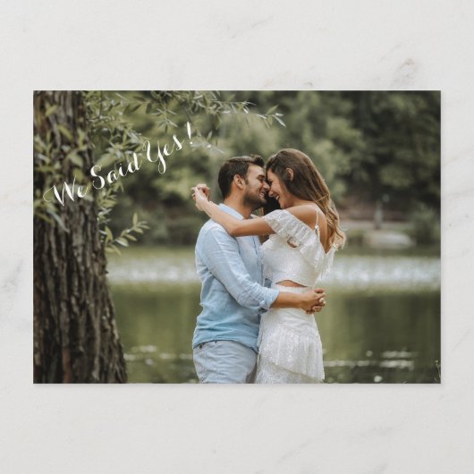 Rustic Country Western Aangepaste bruiloft Foto ui Informatiekaartje (Achterkant)