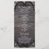 Rustic Country Western Baby's Breath & Hout Progra Programmakaart (Achterkant)