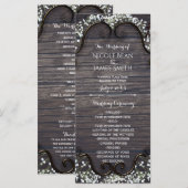 Rustic Country Western Baby's Breath & Hout Progra Programmakaart (Voorkant / Achterkant)