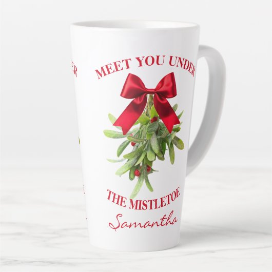 Rustic Country Western Mistletoe Large Mug Latte Mok (Rechterhoek)