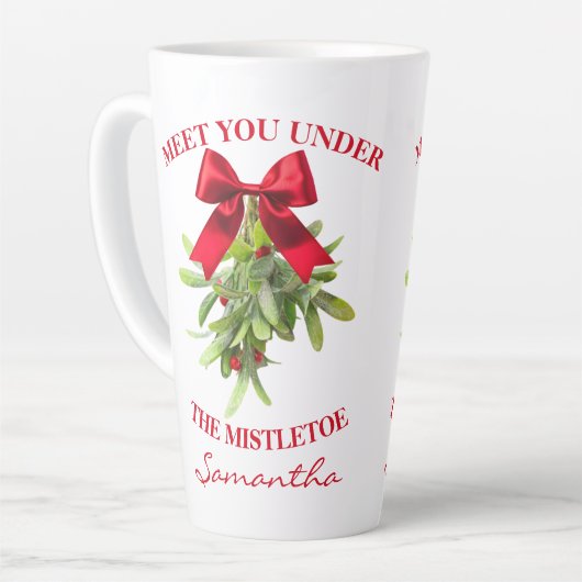 Rustic Country Western Mistletoe Large Mug Latte Mok (Linkerhoek)