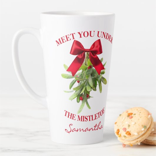 Rustic Country Western Mistletoe Large Mug Latte Mok (In situ)