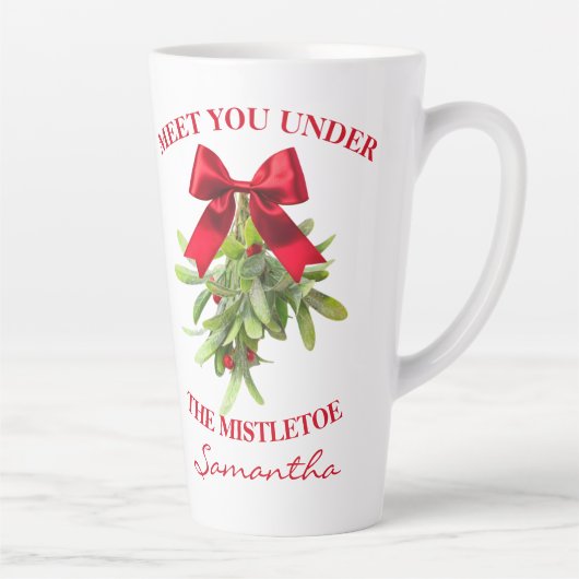 Rustic Country Western Mistletoe Large Mug Latte Mok (Rechts)