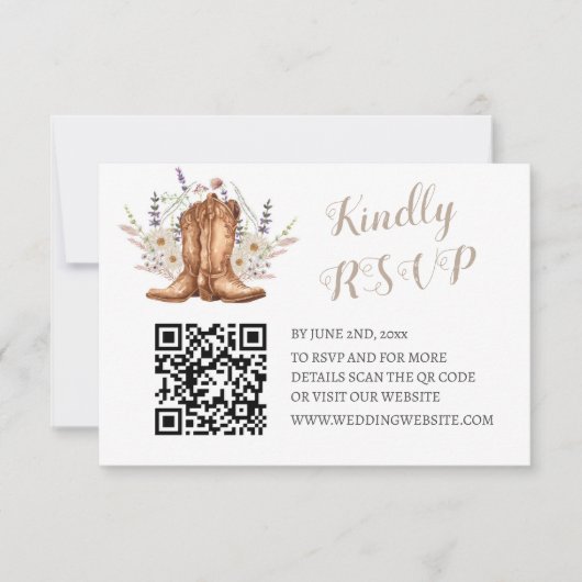 Rustic Country Western RSVP Cards Kaartje (Voorkant)
