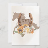 Rustic Country Western Sunflower Boho Sweet 16 Inv Kaart (Achterkant)