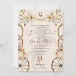 Rustic Country Western Sunflower Boho Sweet 16 Inv Kaart