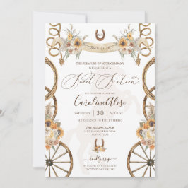 Rustic Country Western Sunflower Boho Sweet 16 Kaart