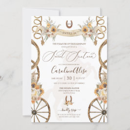 Rustic Country Western Sunflower Boho Sweet 16 Kaart