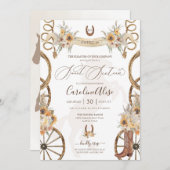 Rustic Country Western Sunflower Boho Sweet 16 Kaart (Voorkant / Achterkant)