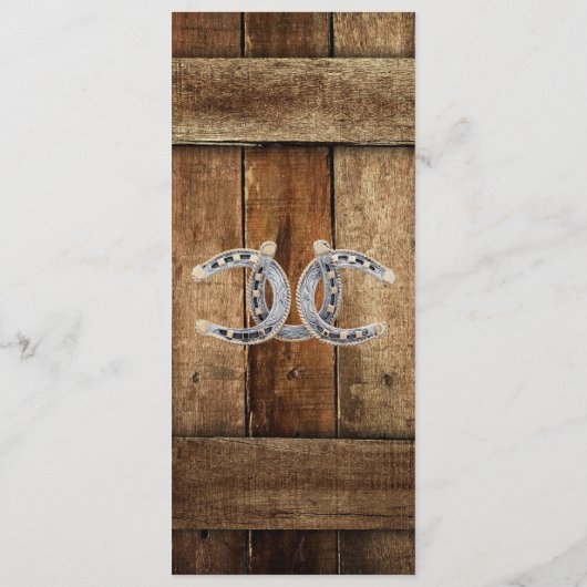 Rustic Country Western Wedding Menu Kaart (Achterkant)