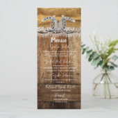 Rustic Country Western Wedding Menu Kaart (Staand voorkant)