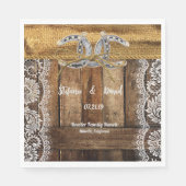 Rustic country Western Wedding Paper Napkin Servetten (Voorkant)