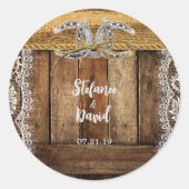 Rustic Country Western Wedding Sticker (Voorkant)