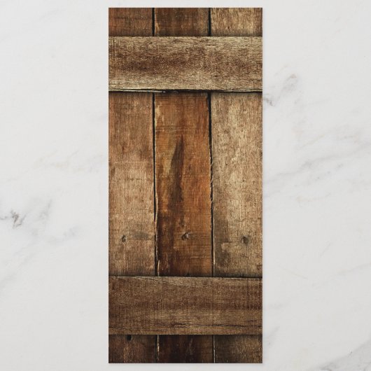 Rustic Country Westerne huwelijksaankondiging Programmakaart (Achterkant)