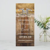 Rustic Country Westerne huwelijksaankondiging Programmakaart (Staand voorkant)