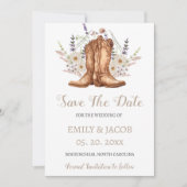 Rustic Country Westerne laarzen redden de data Kaart (Voorkant)