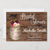 Rustic Country Wine Barrel Bourgogne Vrijgezellenf Kaart (Voorkant)